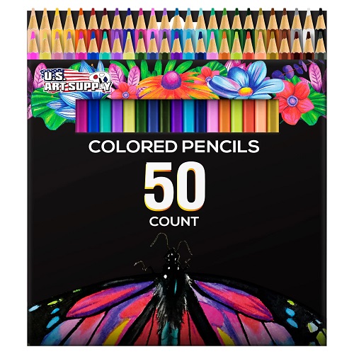 U.S. Art Supply 50 Piece Colored Pencil Set