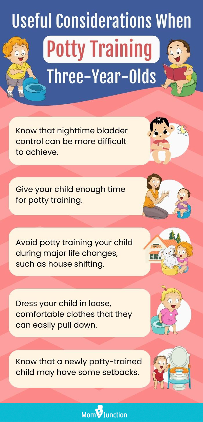 useful considerations when potty training three year olds (infographic)