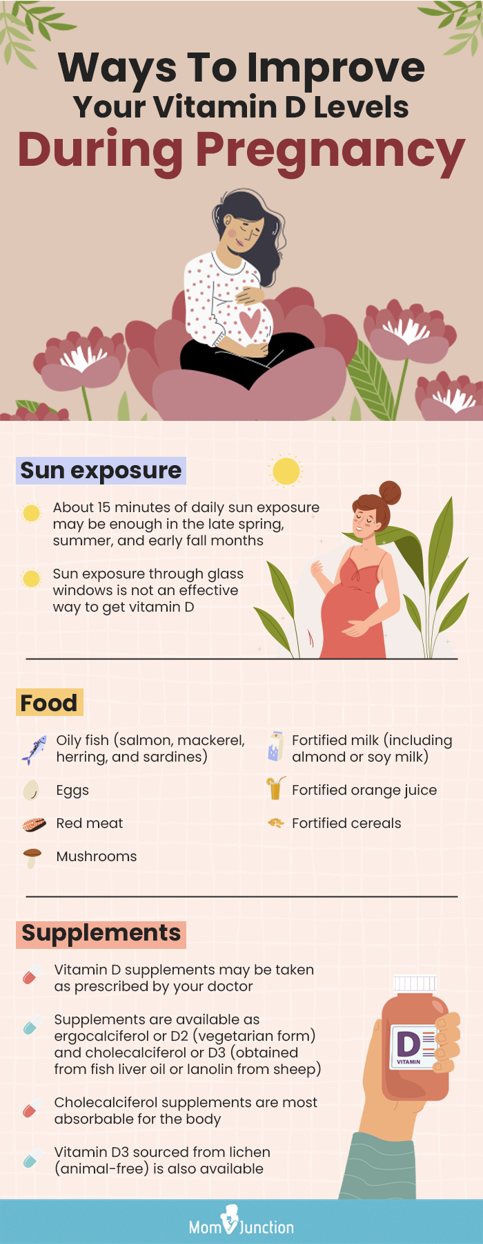 ways to improve your vitamin d levels during pregnancy (infographic)