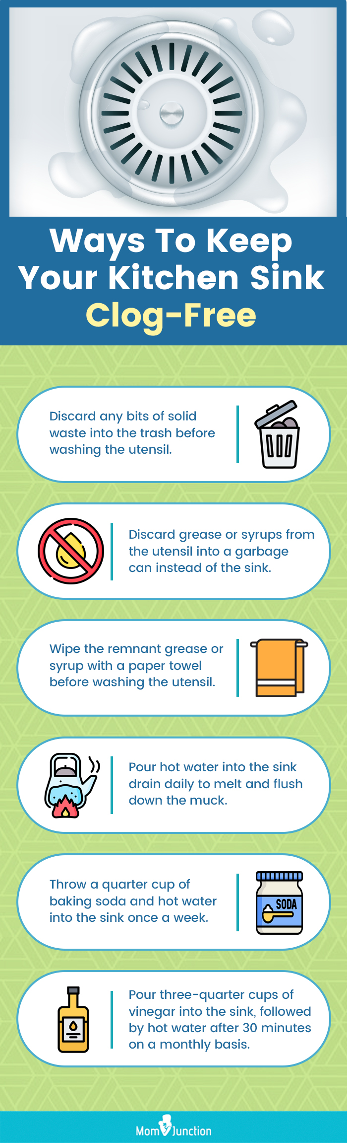 Ways To Keep Your Kitchen Sink Clog Free (Infographic)