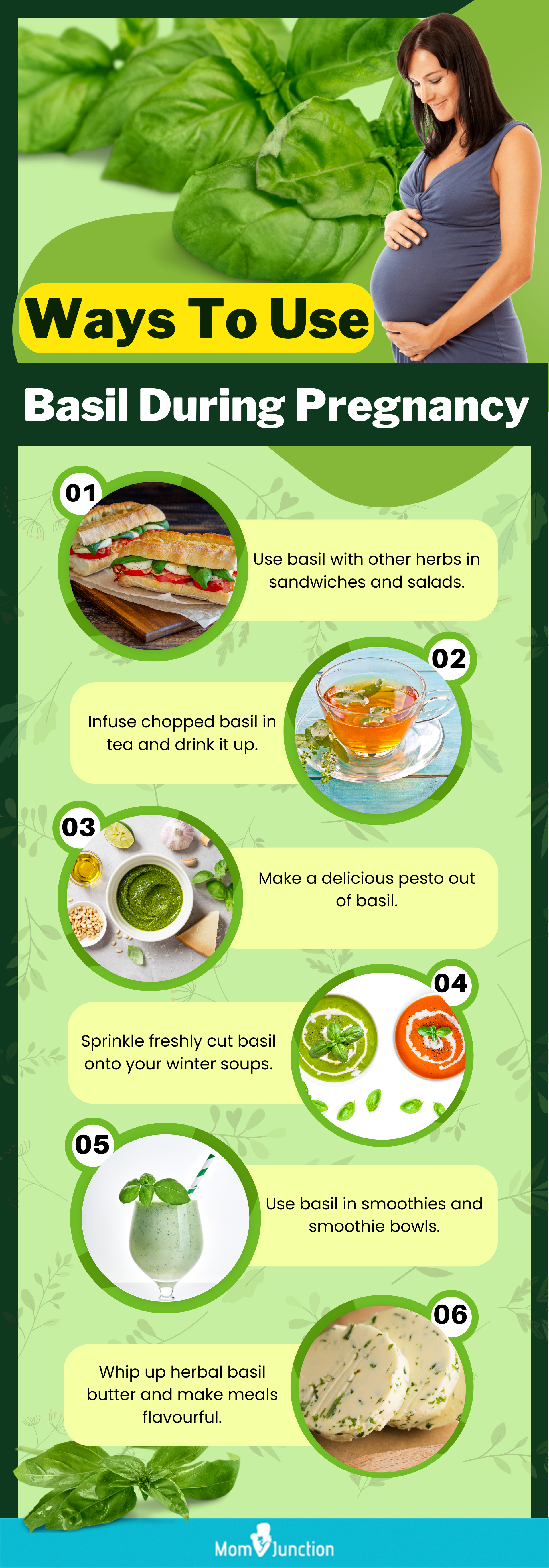 ways to use basil during pregnancy (infographic)