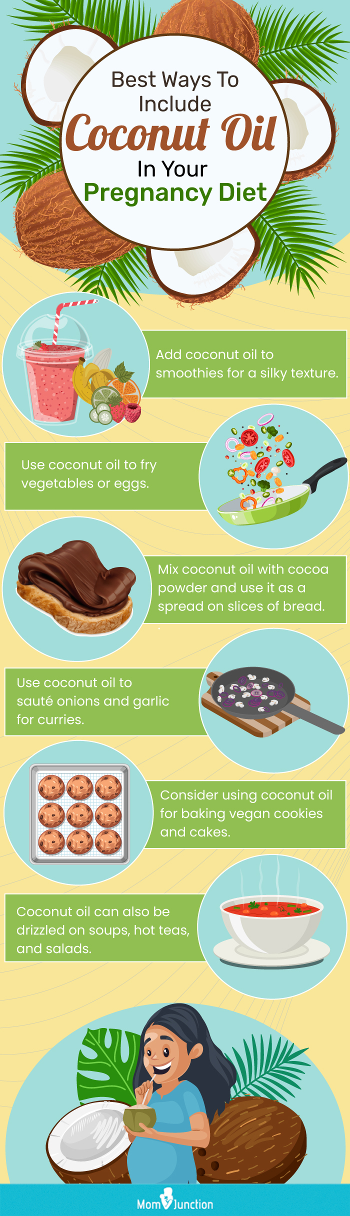 easy ideas to include coconut oil in your diet (infographic)