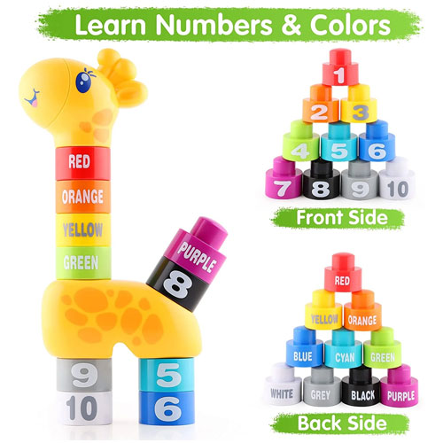 iPlay, iLearn Baby Stacking Montessori Building Blocks Set