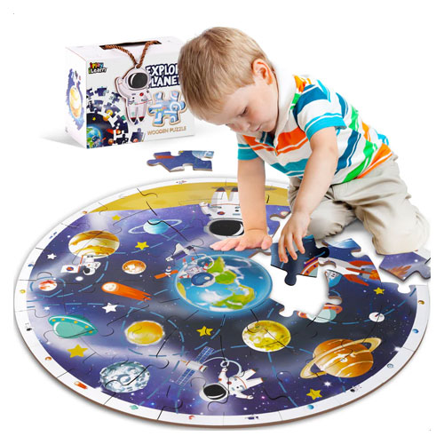iPlay, iLearn Kids Wooden Solar System Puzzle