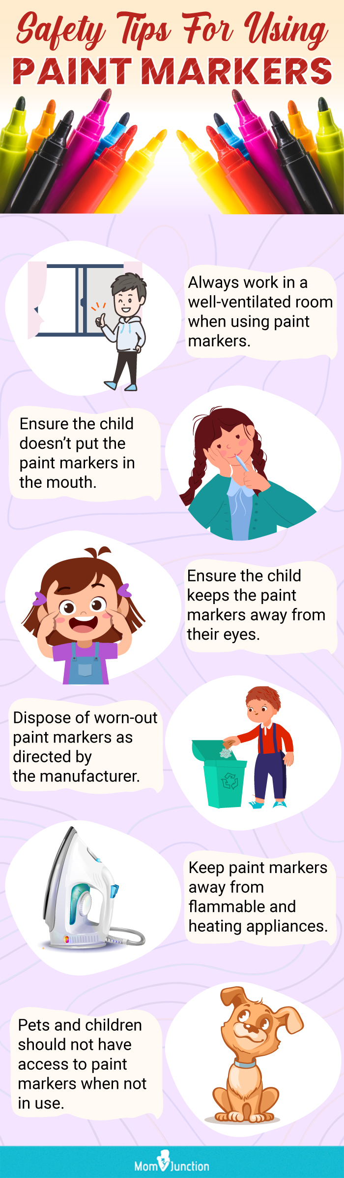 safety tips for using paints markers (infographic)