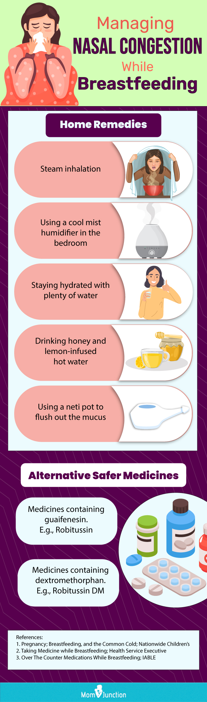 nasal congestion while breastfeeding (infographic)