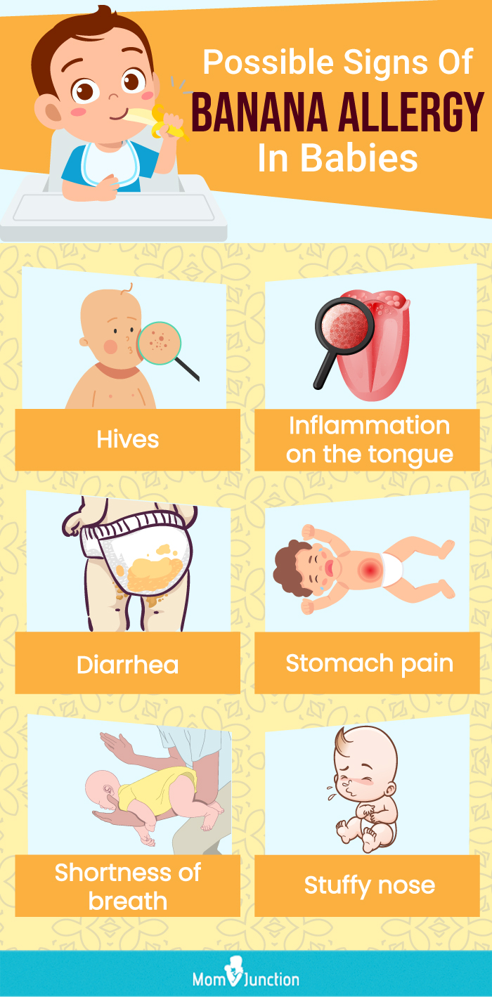 symptoms of banana allergy in babies (infographic)