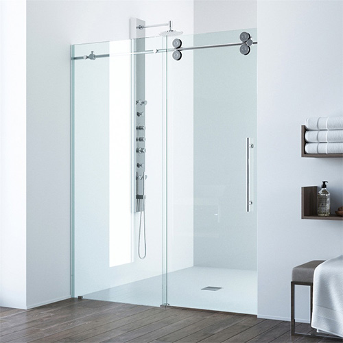 Vigo Adjustable Frameless Sliding Rectangular Shower Door