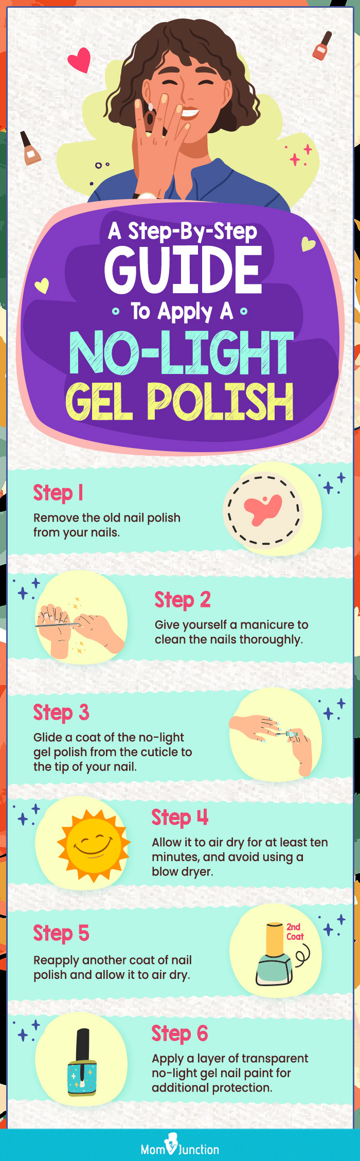 A Step By Step Guide To Apply A No Light Gel Polish (infographic)