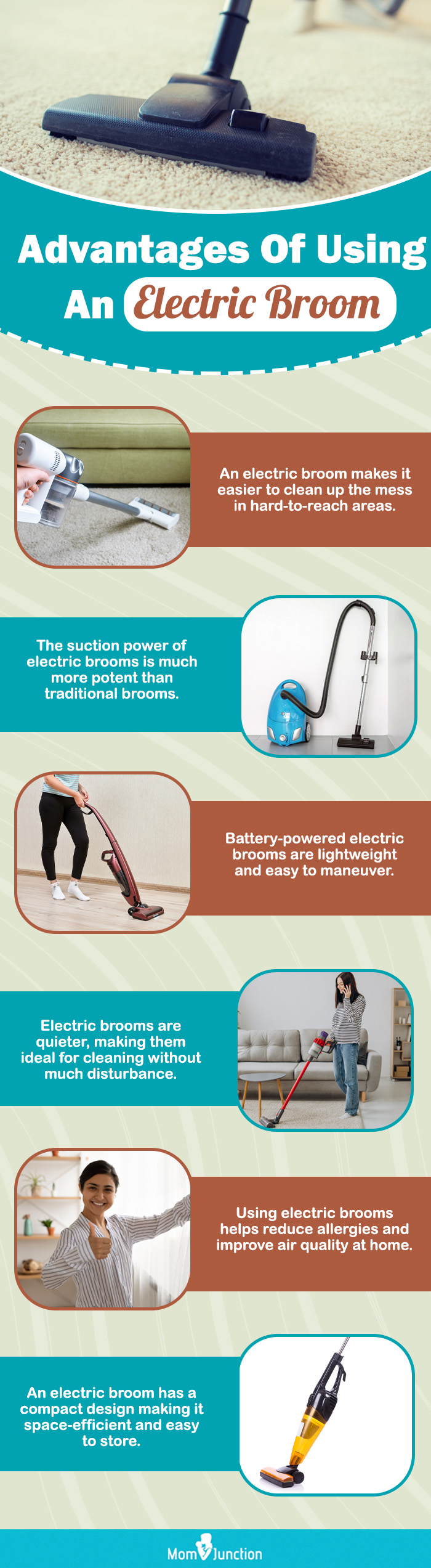 Advantages Of Using An Electric Broom (infographic)
