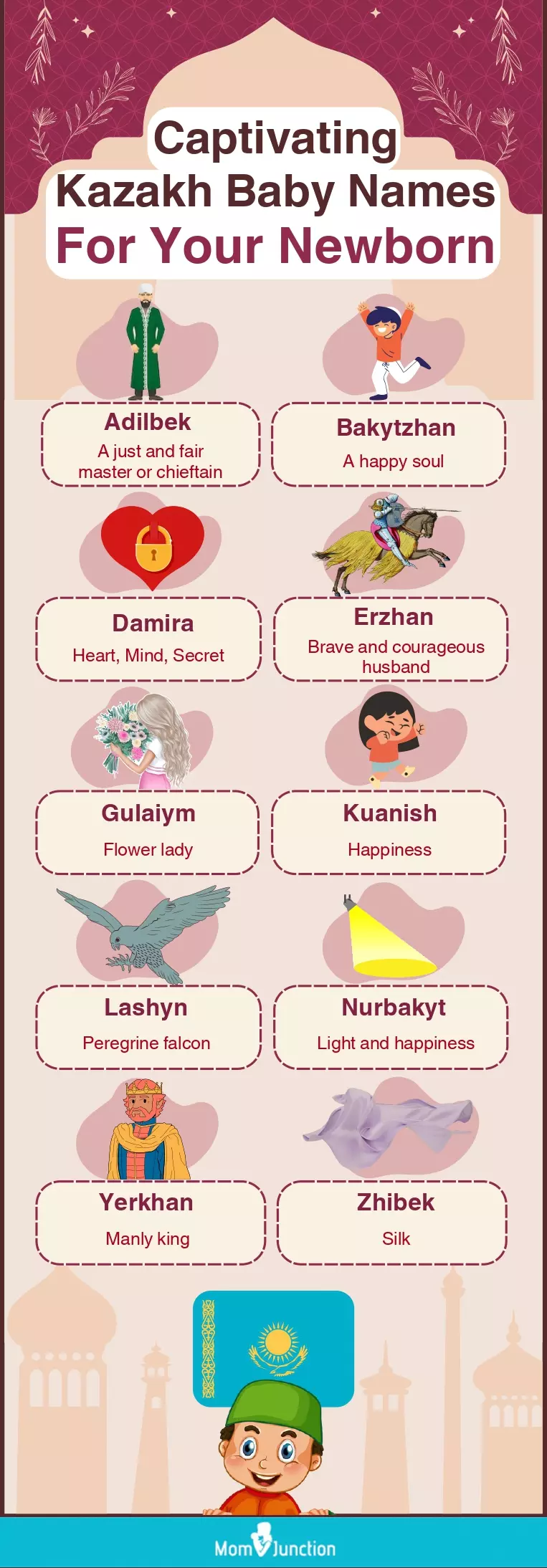captivating kazakh baby names for your newborn (infographic)