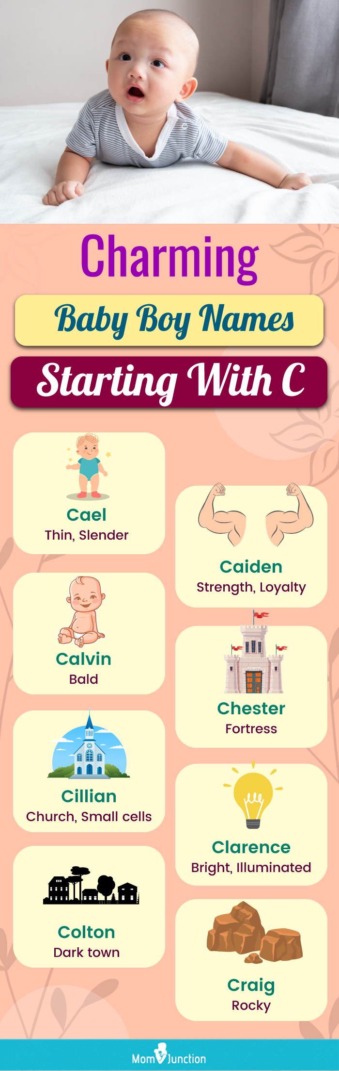charming baby boy names starting with c (infographic)