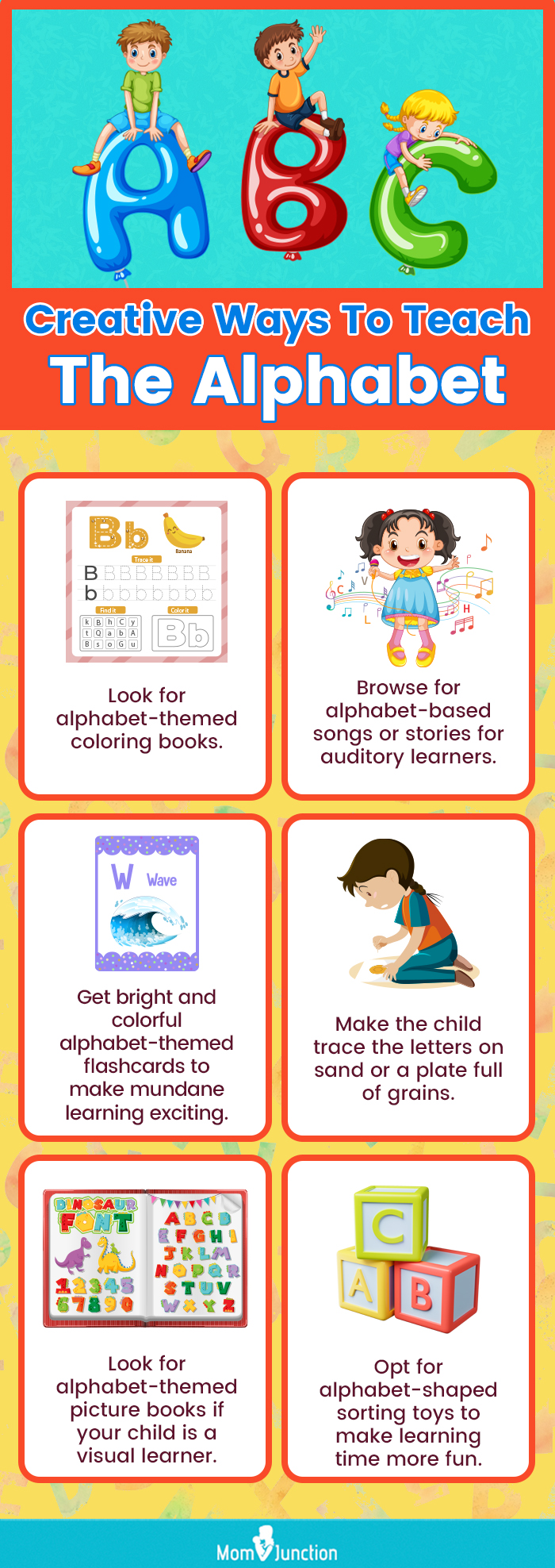 Creative Ways To Teach The Alphabet (infographic)