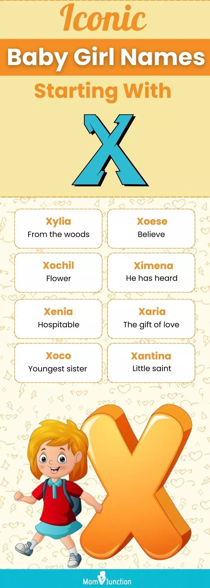 iconic baby girl names starting with x (infographic)