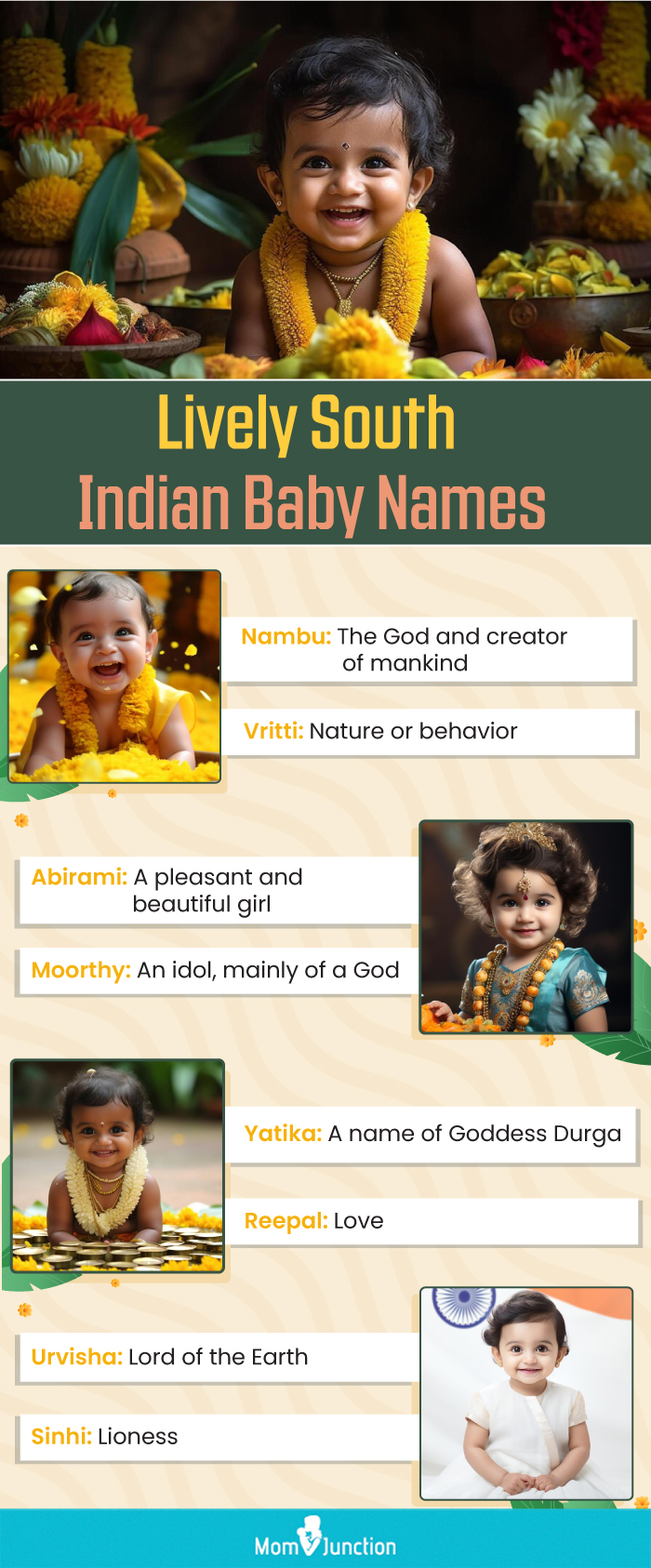 lively south indian baby names (infographic)