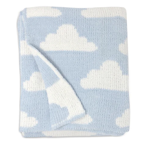 Living Textile Chenille Blue Clouds Baby Blanket
