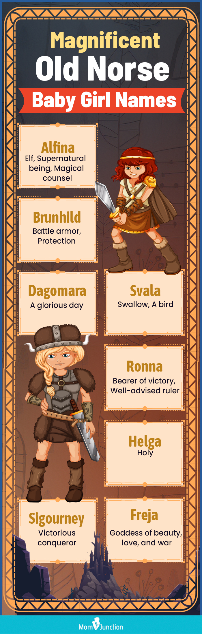 magnificent old norse baby girl names (infographic)