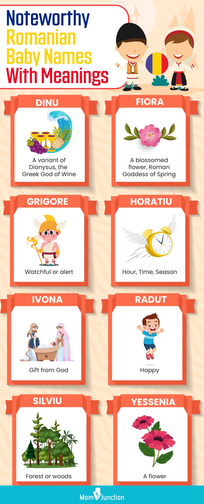 noteworthy romanian baby names with meanings (infographic)
