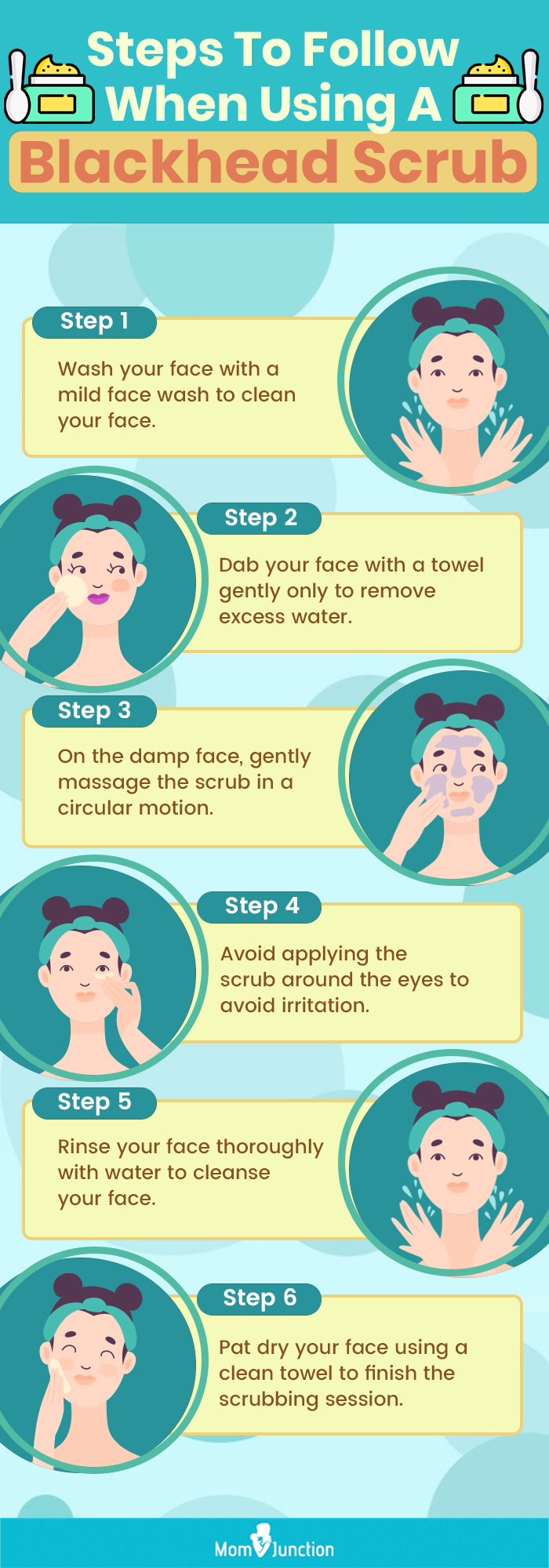 Steps To Follow When Using A Blackhead Scrub (infographic)