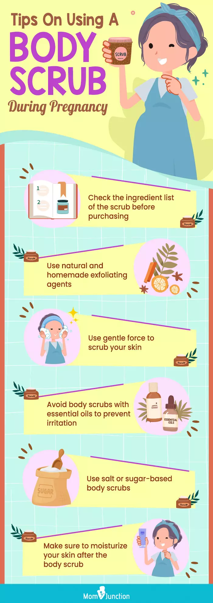 tips on using a body scrub during pregnancy (infographic)