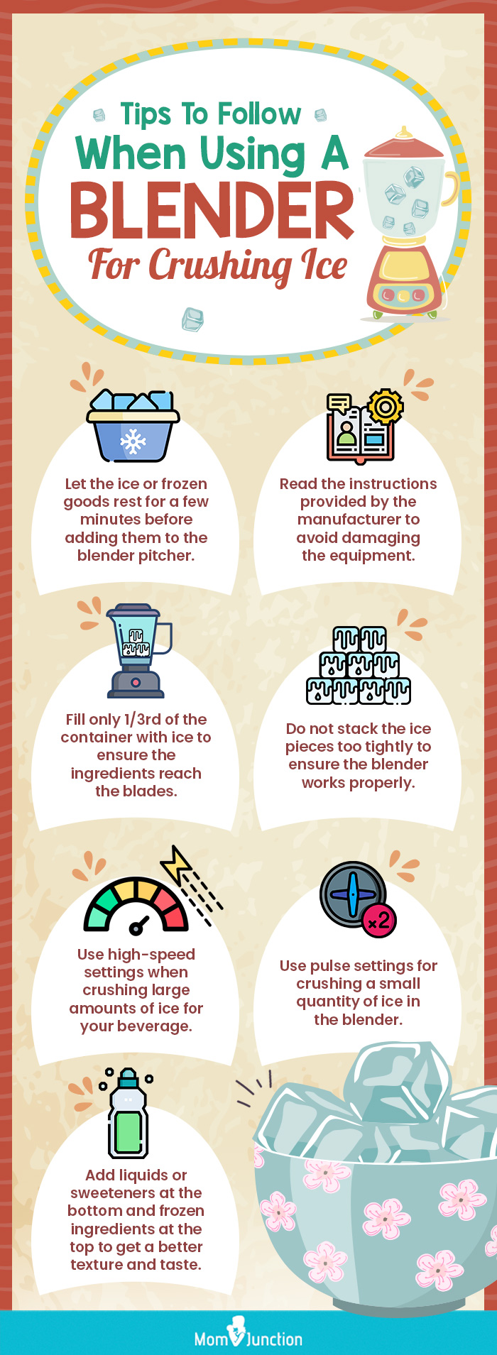 Tips To Follow When Using A Blender For Crushing Ice (infographic)
