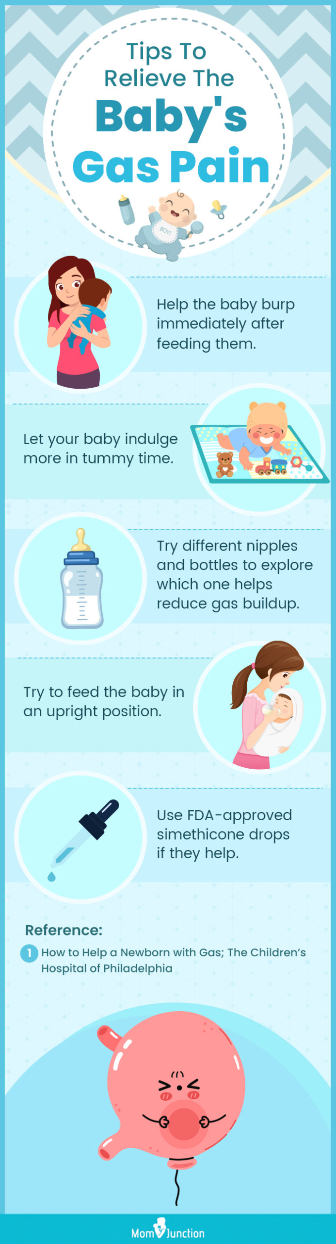 Tips To Relieve The Baby's Gas Pain (infographic)