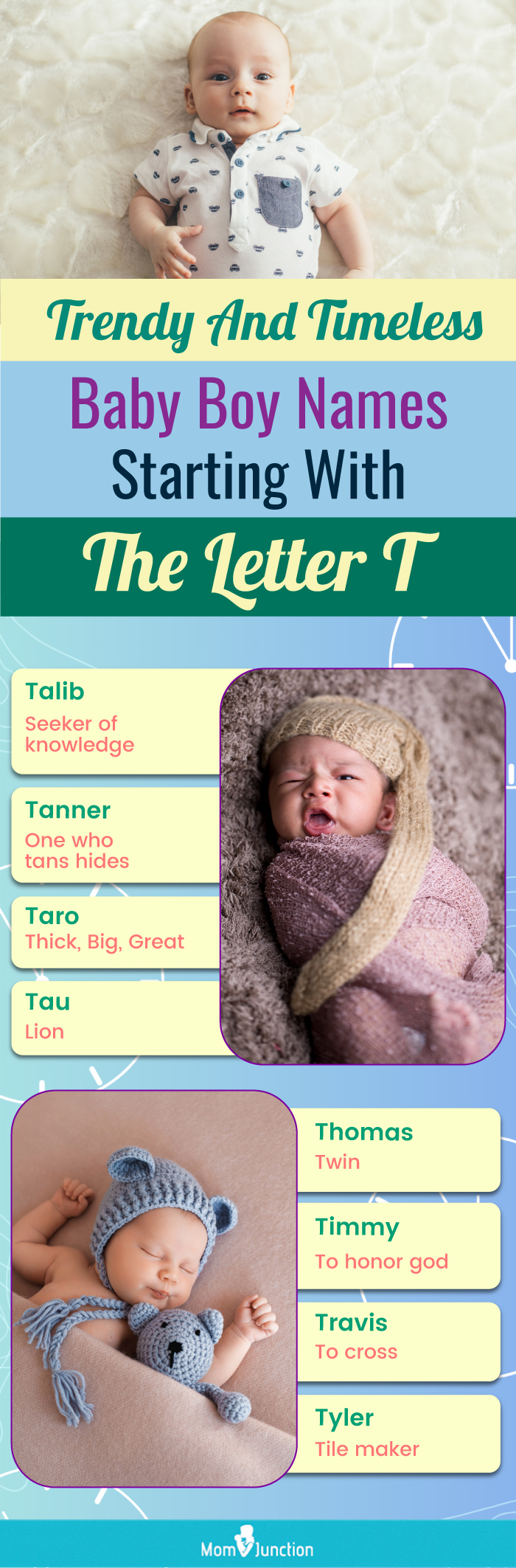 trendy and timeless baby boy names starting with the letter t (infographic)