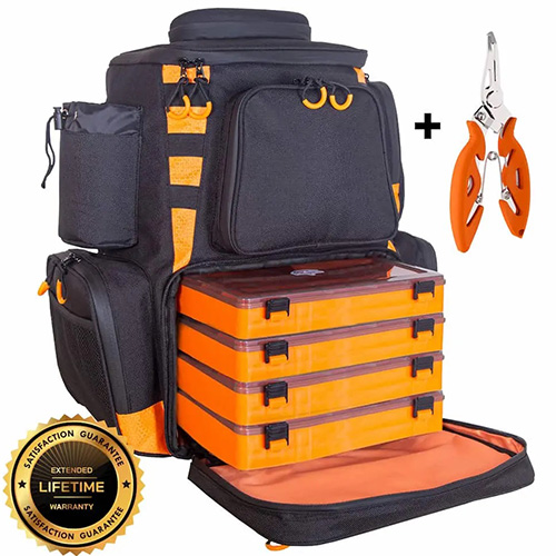 Osage River Ultimate Fishing Backpack, Tackle Box Storage, Night