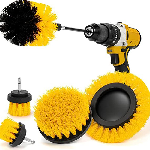 Holikme 30 Piece Drill Brush Attachments Set,Scrub Pads & Sponge, Power  Scrubber Brush with Extend Long Attachment All Purpose Clean for Grout,  Tiles