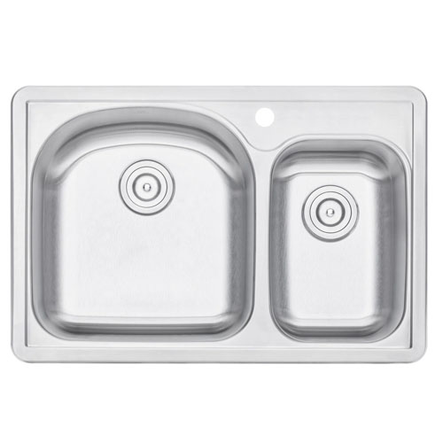 CBath CozyBlock Stainless Steel Double Bowl Kitchen Sink