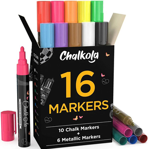 Chalkola Liquid Chalk Markers & Metallic Colors