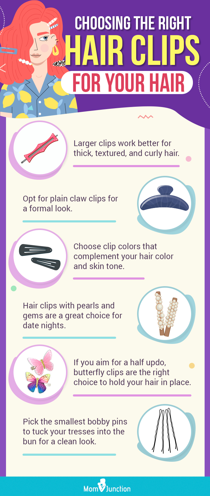 Choosing The Right Hair Clips For Your Hair (infographic)