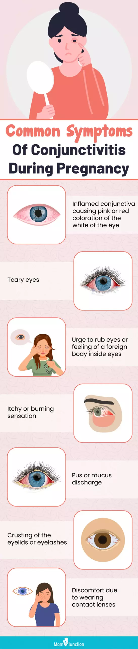 common symptoms of conjunctivitis during pregnancy (infographic)