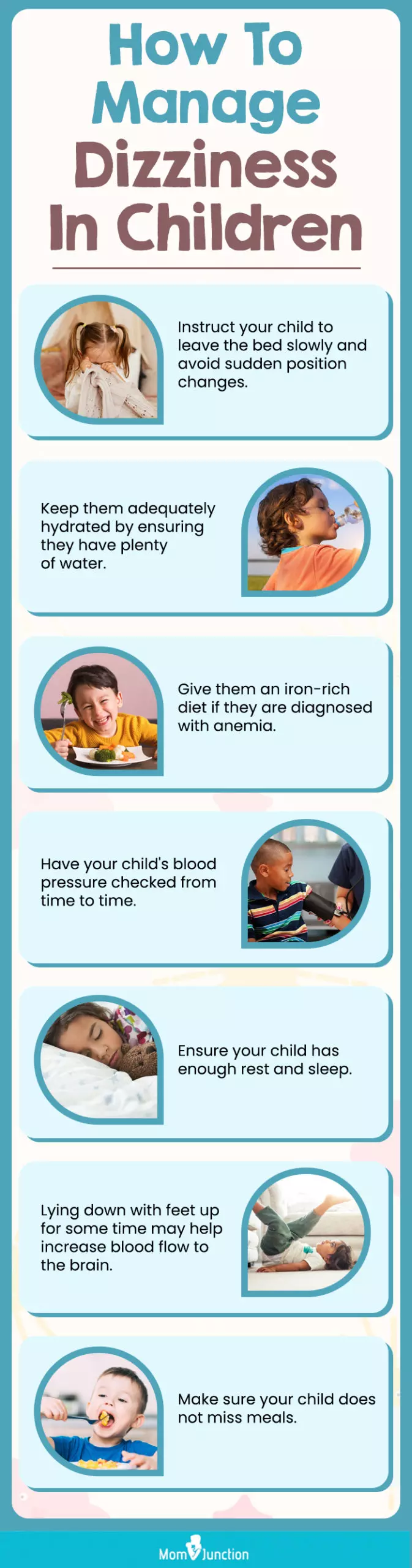 how to manage dizziness in children(infographic)