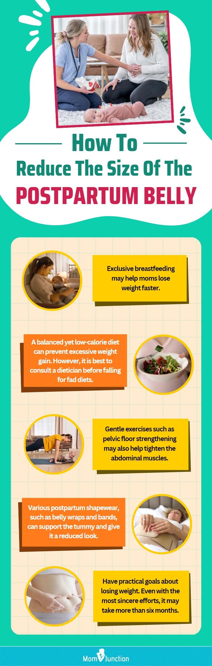 how to reduce the size of the postpartum belly(infographic)