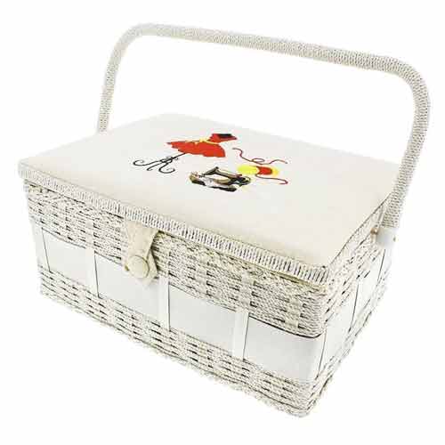 Notionsland Sewing Basket - Sewing Supplies Organizer Sewing Kit Storage Container - Ideal for Needles, Thread, Scissor, Tape Measure, Thimble and Other Sewing