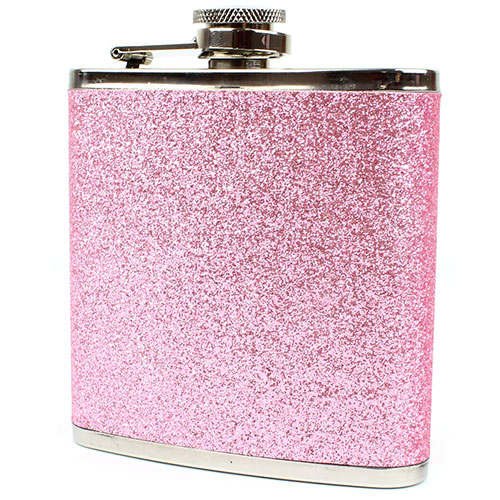 Ms Lovely Stainless Steel With Colorful Glitter Hip Flask