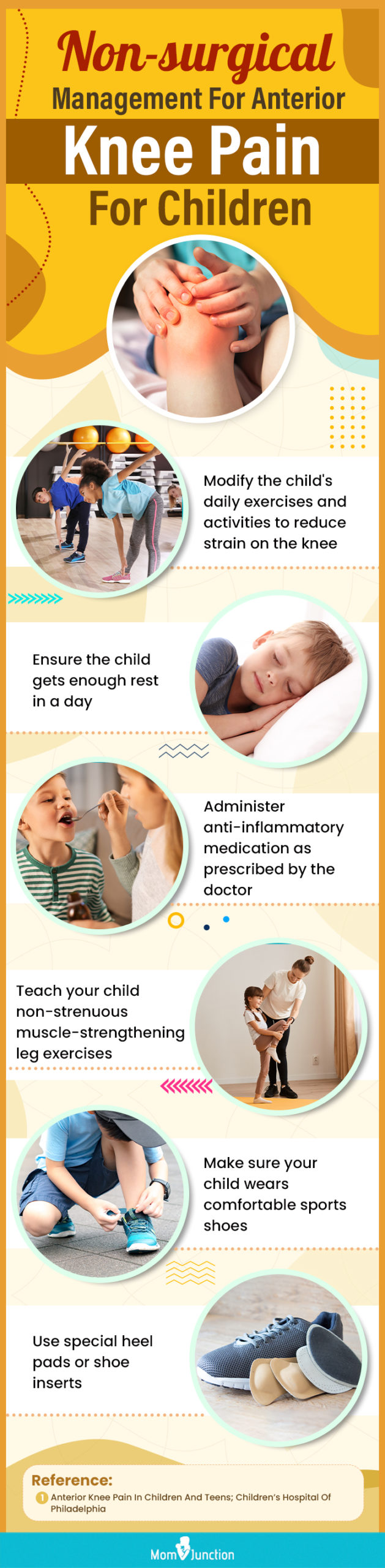 non surgical management for anterior knee pain in children (infographic)