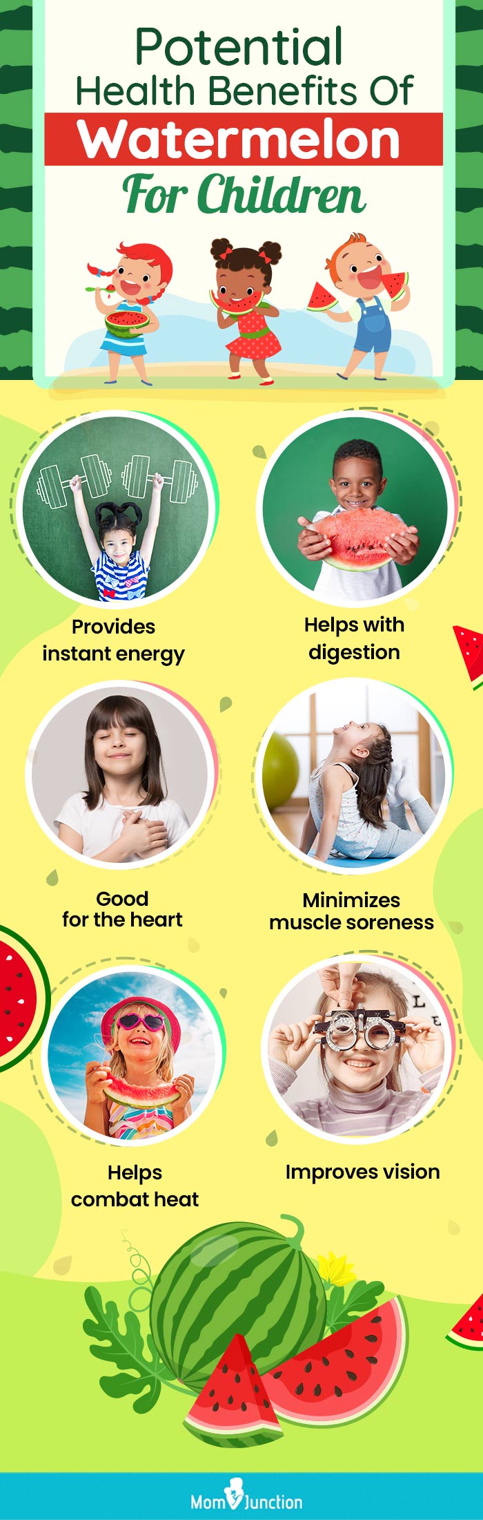 potential health benefits of watermelon for children (infographic)