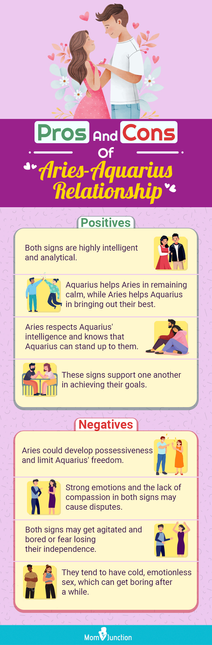 pros and cons of aries aquarius relationship(infographic)