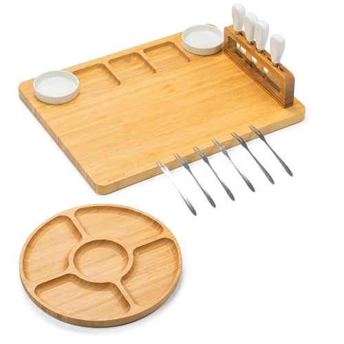 Smirly Bamboo Cheese Board And Knife Set