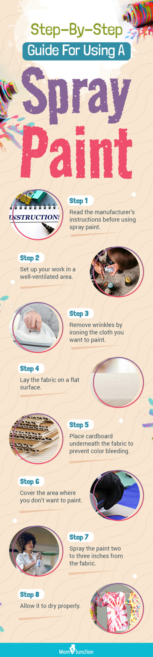 Step-By-Step-Guide-For-Using-A-Spray-Paint (infographic)