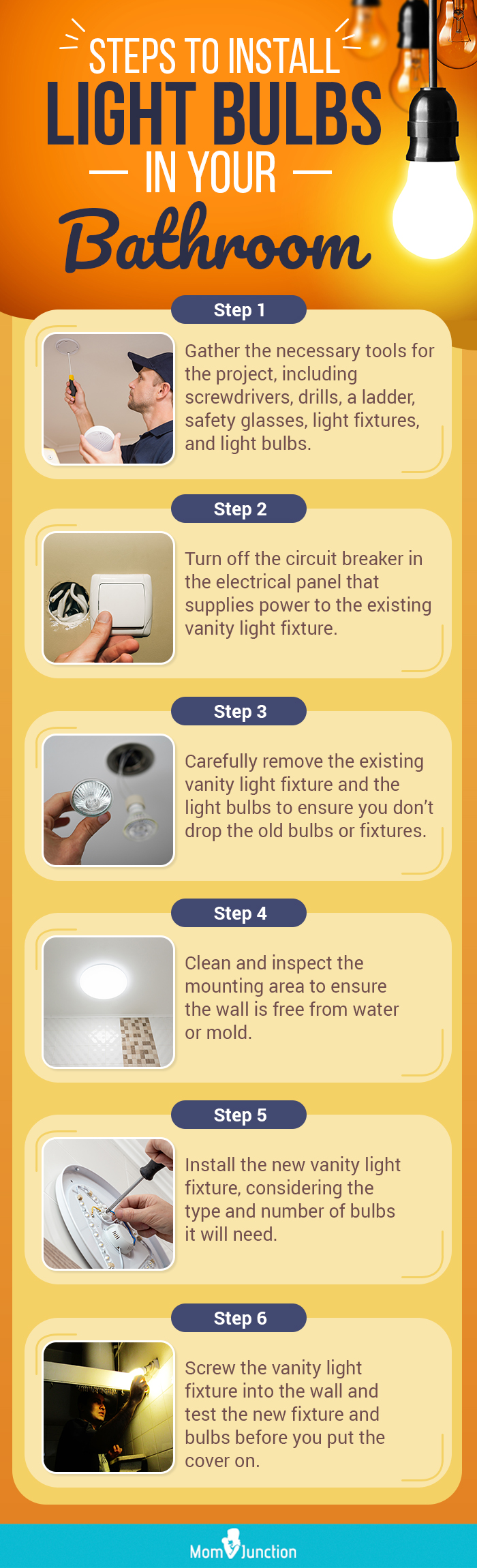 Steps To Install Light Bulbs In Your Bathroom (infographic)