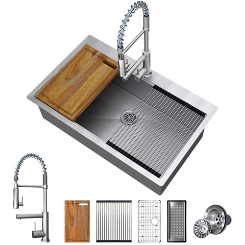 Tecasa Dual Mount Drop-in And Undermount Kitchen Sink