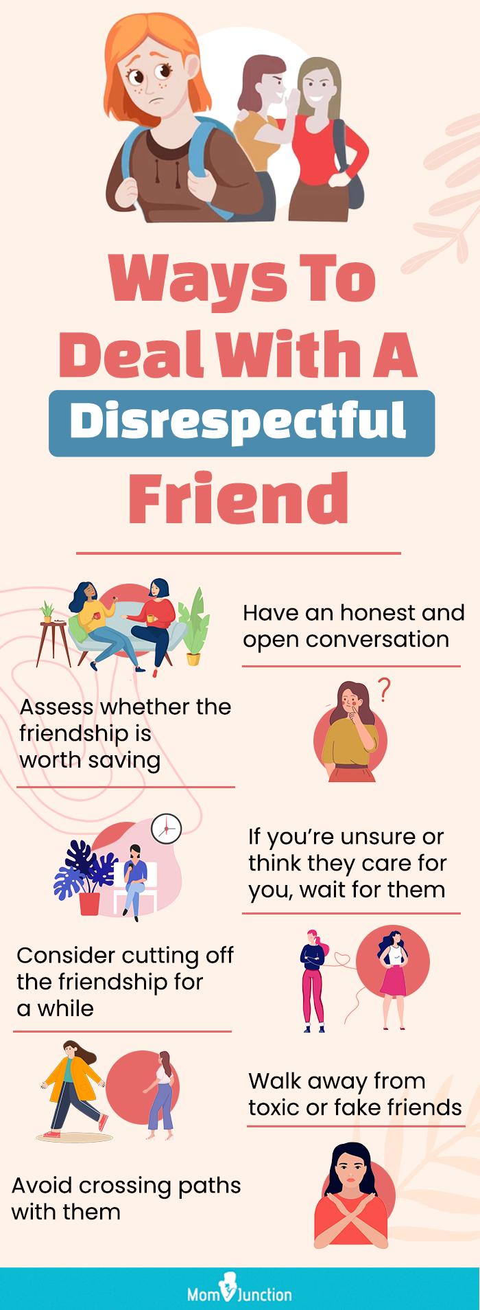 ways to deal with a disrespectful friend(infographic)