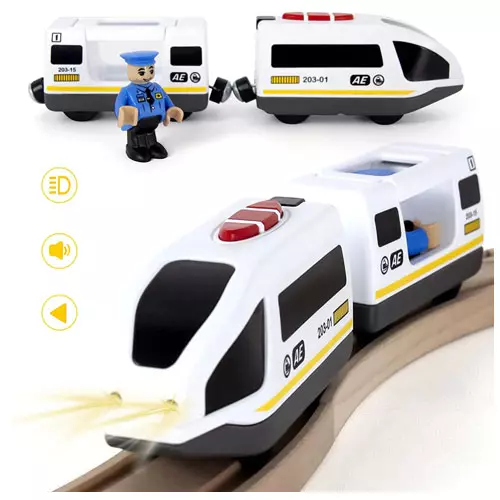 Wood City Electric Train Set