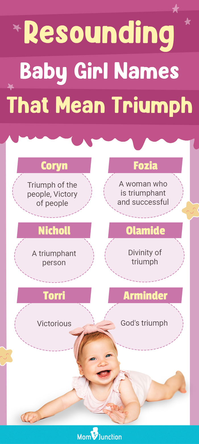 resounding baby girl names that mean triumph(infographic)