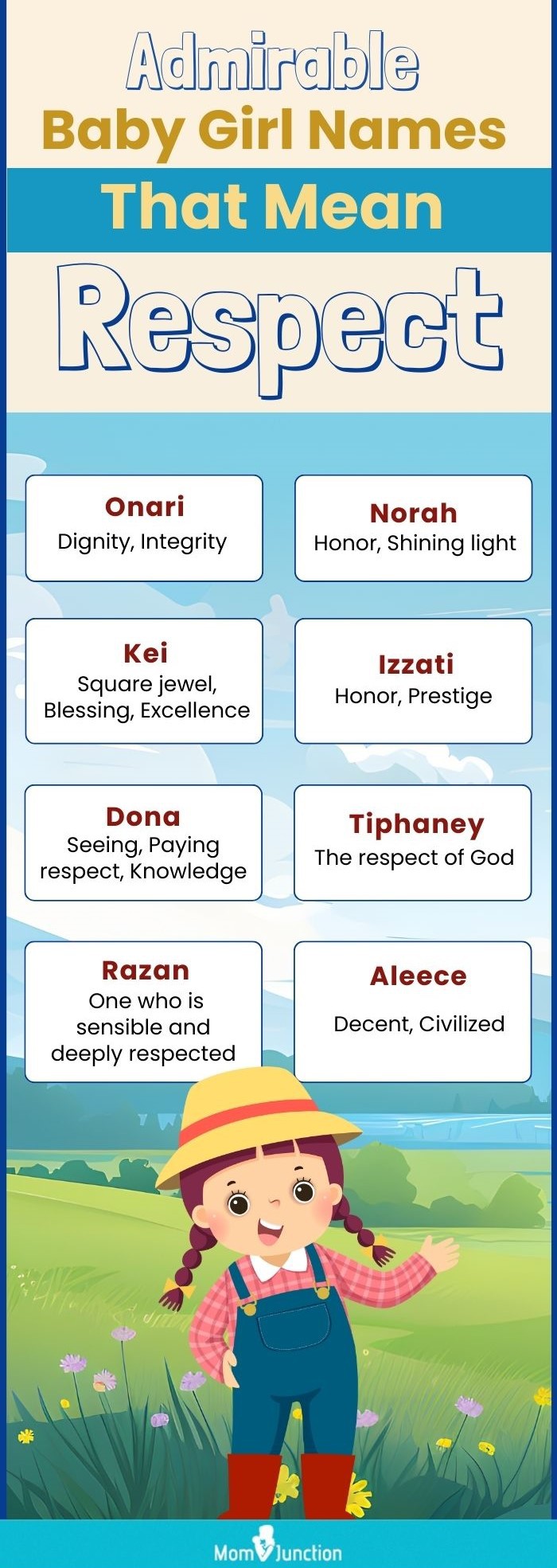 admirable baby girl names that mean respect(infographic)