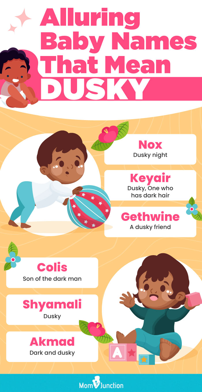 alluring baby names that mean dusky (infographic)