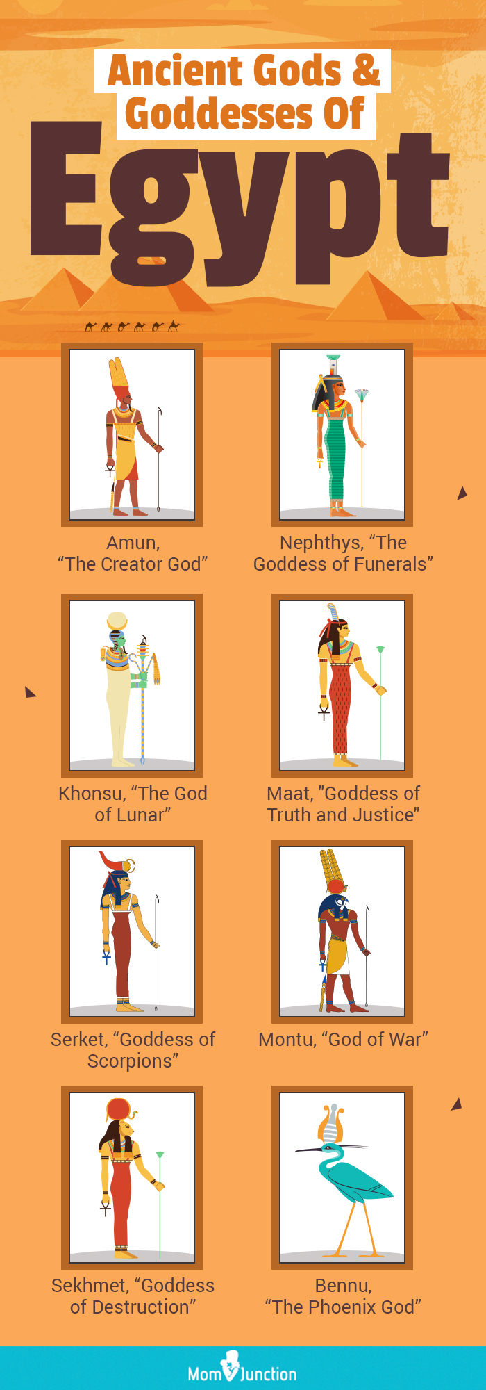 ancient gods and goddesses of egypt (infographic)